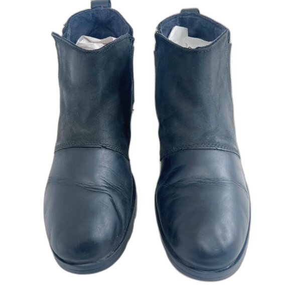 Sorel Emelie H2O Chelsea Boot Black Leather Waterproof Ankle Bootie Size 9 - Picture 4 of 10